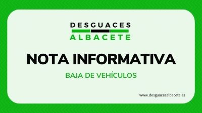 Nota informativa baja definitiva de coches